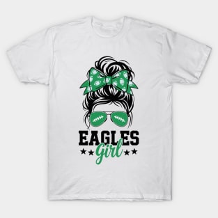 Eagles Girl Messy Bun For Men Women Girls Boys Kids T-Shirt